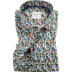 Haupt Hemd 70520217227/40604 Modern Fit, Baumwolle, Multicolour gemustert, Grün