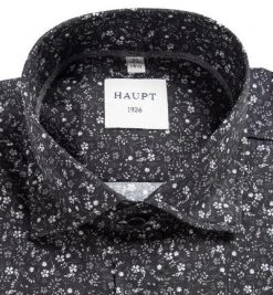 Haupt Hemd 70520217253/60906 Modern Fit, Baumwolle, Schwarz gemustert, Schwarz -hemdenverkauf 354974 norm2