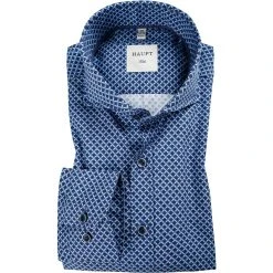 Haupt Hemd 70520517256/40708 Modern Fit, Baumwolle, Navy gemustert, Navy