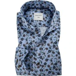 Haupt Hemd 70520517224/40701 Modern Fit, Baumwolle, Blau gemustert, Blau