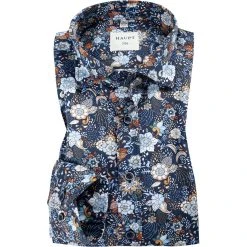 Haupt Hemd 70520217293/40706 Modern Fit, Baumwolle, Blau gemustert, Blau