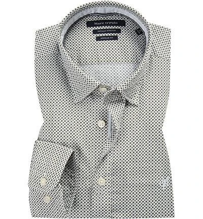 Marc O'Polo Hemd 028 7201 42418/X40 Regular Fit, Baumwolle, Grün-weiß gemustert, Grün-weiß 1 Marc O'Polo Hemd 028 7201 42418/X40 Regular Fit, Baumwolle, Grün-weiß gemustert, Grün-weiß