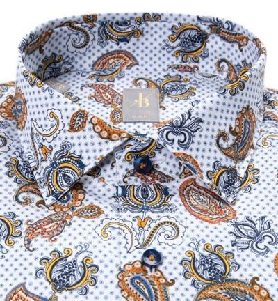 Jacques Britt Hemd Como 765180/22 Slim Fit, Baumwolle, Blau-braun gemustert, Braun 2 Jacques Britt Hemd Como 765180/22 Slim Fit, Baumwolle, Blau-braun gemustert, Braun – Bild 2