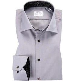 Stenströms Hemd 684771/2324/280 Fitted Body, Baumwolle, Blau meliert, Dunkelblau-weiß