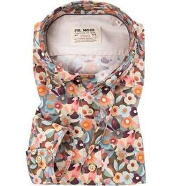 FIL NOIR Hemd Treviso 51372/48 Shaped Fit, Baumwolle CO2-Neutral, Multicolor gemustert, Multicolor