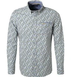 N.Z.A. Hemd 20HN553/459 Popeline, Olivgrün gemustert, Olive green