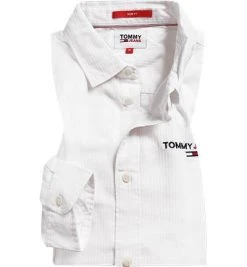 TOMMY JEANS Hemd DM0DM08774/YBR Slim Fit, Baumwolle, Weiß