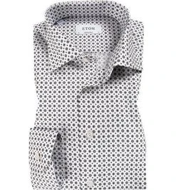 ETON Hemd 1000/01782/15 Contemporary Fit, Baumwolle, Weiß gemustert, Weiß-grau