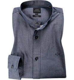 ARMANI EXCHANGE Hemd 6HZC69/ZNQYZ/2578 Regular Fit, Baumwolle, Blau gestreift, Jeansblau