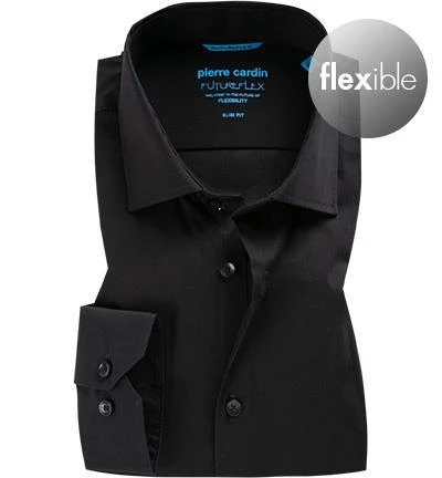 Pierre Cardin Hemd 01603/000/25801/9035 Slim Fit, Popeline, Schwarz 2 Pierre Cardin Hemd 01603/000/25801/9035 Slim Fit, Popeline, Schwarz – Bild 2