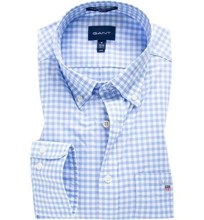 Gant Hemd 3046700/468 Regular Fit, Baumwolle, Hellblau-weiß kariert, Hellblau 1 Gant Hemd 3046700/468 Regular Fit, Baumwolle, Hellblau-weiß kariert, Hellblau