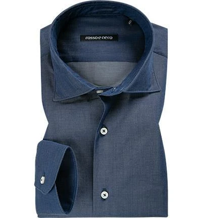 rosso e nero Hemd A97 ME/blau Slim Fit, Baumwolle, Jeansblau meliert 1 rosso e nero Hemd A97 ME/blau Slim Fit, Baumwolle, Jeansblau meliert