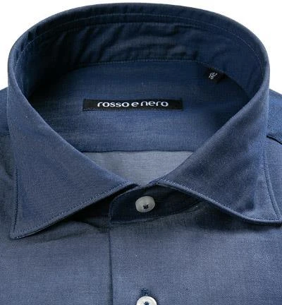 rosso e nero Hemd A97 ME/blau Slim Fit, Baumwolle, Jeansblau meliert 2 rosso e nero Hemd A97 ME/blau Slim Fit, Baumwolle, Jeansblau meliert – Bild 2