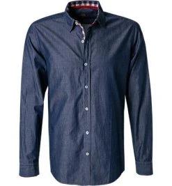 Lucky de Luca Hemd Nyro 05101/1 Baumwolle, Dunkelblau, Indigo