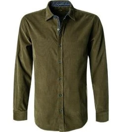 Lucky de Luca Hemd Nyro 05102/2 Cord, Grün, Olive
