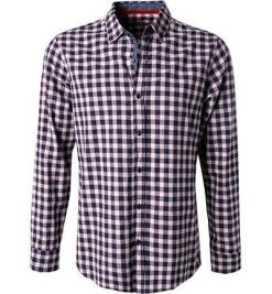 Lucky de Luca Hemd Nyro 05105/1 Baumwolle, Navy-grau kariert, Rot-blau