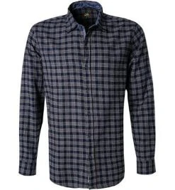 Lucky de Luca Hemd Nyro 05106/1 Baumwolle, Navy kariert, Navy-grau