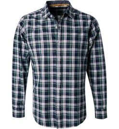 Lucky de Luca Hemd Nyro 05111/2 Twill, Grün kariert, Grün-weiß-indigo