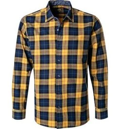Lucky de Luca Hemd Nyro 05112/1 Twill, Gelb kariert, Gelb-indigo