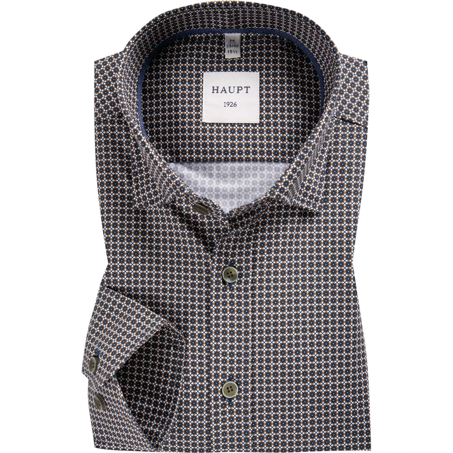 Haupt Hemd 70520217238/40706 Modern Fit, Baumwolle, Indigo gemustert, Indigo 1 Haupt Hemd 70520217238/40706 Modern Fit, Baumwolle, Indigo gemustert, Indigo