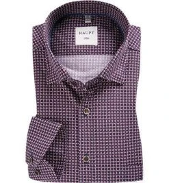 Haupt Hemd 7052027238/40505 Regular Fit, Baumwolle, Violett-blau gemustert, Lila