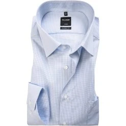 OLYMP Hemd Luxor Modern Fit 0316/64/11 Popeline, Bleu-weiß gemustert, Bleu