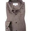 ETON Hemd 1000/01313/39 Slim Fit, Baumwolle, Braun kariert, Weiß-braun