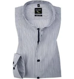 OLYMP No. Six Super Slim 2588/74/18 Hemd, Super Slim Fit, Baumwolle, Marineblau-weiß gestreift, Marine