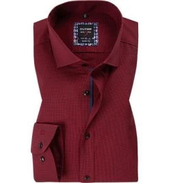 OLYMP Level Five Body Fit 2108/74/35 Hemd, Baumwolle, Rot