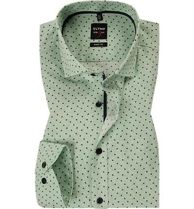 OLYMP Level Five Body Fit 2102/74/45 Hemd, Popeline, Hellgrün gemustert, Grün 1 OLYMP Level Five Body Fit 2102/74/45 Hemd, Popeline, Hellgrün gemustert, Grün