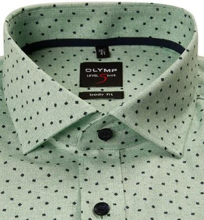 OLYMP Level Five Body Fit 2102/74/45 Hemd, Popeline, Hellgrün gemustert, Grün 2 OLYMP Level Five Body Fit 2102/74/45 Hemd, Popeline, Hellgrün gemustert, Grün – Bild 2