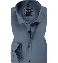 OLYMP Level Five Body Fit 69EL 2108/79/11 Hemd, Baumwolle, Extra langer Arm, Bleu meliert, Bleu