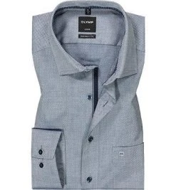 OLYMP Luxor Modern Fit 69EL 1262/79/18 Hemd, Baumwolle, Extra langer Arm, Marineblau gemustert, Marine