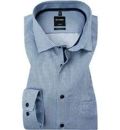 OLYMP Luxor Modern Fit 69EL 1381/79/11 Hemd, Baumwolle, Extra langer Arm, Blau gemustert, Bleu