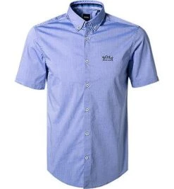 BOSS Hemd Biadia 50443687/422 Kurzarmhemd, Regular Fit, Baumwolle, Hellblau, Mittelblau