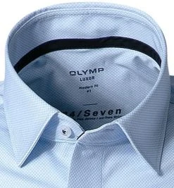 OLYMP Luxor Modern Fit 1252/74/11 Hemd, Jersey geruchshemmend, Hellblau gemustert, Bleu -hemdenverkauf 359531 norm2