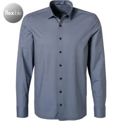 OLYMP Level Five Body Fit 2014/74/18 Hemd, Jersey, Marineblau meliert, Marine