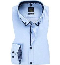 OLYMP No. Six Super Slim 2586/74/11 Hemd, Super Slim Fit, Baumwoll-Stretch, Bleu
