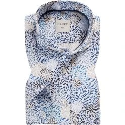 Haupt Hemd 70520517232/40701 Modern Fit, Baumwolle, Blau gemustert, Jeansblau