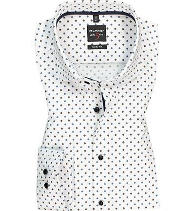 OLYMP Level Five Body Fit 69EL 2166/79/28 Hemd, Baumwoll-Stretch, Extra langer Arm, Weiß-braun gemustert, Braun 2 OLYMP Level Five Body Fit 69EL 2166/79/28 Hemd, Baumwoll-Stretch, Extra langer Arm, Weiß-braun gemustert, Braun – Bild 2