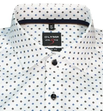 OLYMP Level Five Body Fit 69EL 2166/79/28 Hemd, Baumwoll-Stretch, Extra langer Arm, Weiß-braun gemustert, Braun 3 OLYMP Level Five Body Fit 69EL 2166/79/28 Hemd, Baumwoll-Stretch, Extra langer Arm, Weiß-braun gemustert, Braun – Bild 3