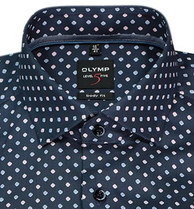 OLYMP Level Five Body Fit 69EL 2166/79/30 Hemd, Baumwoll-Stretch, Extra langer Arm, Blau-rosé gemustert, Rosé 3 OLYMP Level Five Body Fit 69EL 2166/79/30 Hemd, Baumwoll-Stretch, Extra langer Arm, Blau-rosé gemustert, Rosé – Bild 3