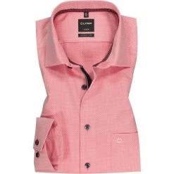 OLYMP Luxor Modern Fit 69EL 1262/79/35 Hemd, Baumwolle, Extra langer Arm, Rot gemustert, Rot