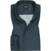 OLYMP Level Five Body Fit 2104/74/45 Hemd, Baumwoll-Stretch, Navy-grün gemustert, Grün