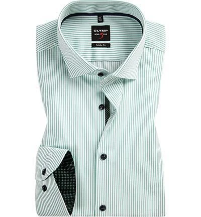 OLYMP Level Five Body Fit 2092/74/45 Hemd, Baumwolle, Grün gestreift, Grün 2 OLYMP Level Five Body Fit 2092/74/45 Hemd, Baumwolle, Grün gestreift, Grün – Bild 2