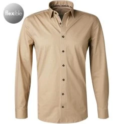 OLYMP Level Five Body Fit 2014/74/28 Hemd, Jersey geruchshemmend, Braun meliert, Braun