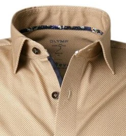 OLYMP Level Five Body Fit 2014/74/28 Hemd, Jersey geruchshemmend, Braun meliert, Braun -hemdenverkauf 359815 norm2