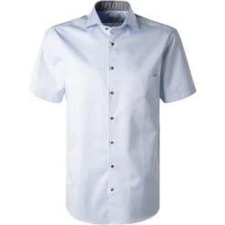 Stenströms Hemd 684114/2395/100 Kurzarmhemd, Fitted Body, Baumwolle, Hellblau