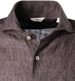 Stenströms Hemd 675221/7970/280 Fitted Body, Reines Leinen, Braun meliert, Braun -hemdenverkauf 359898 norm2