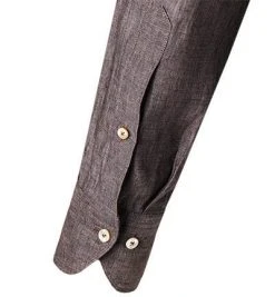 Stenströms Hemd 675221/7970/280 Fitted Body, Reines Leinen, Braun meliert, Braun -hemdenverkauf 359898 norm3